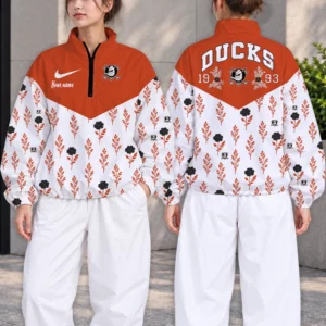 Limited Edition – Customized NHL Anaheim Ducks V-Neck Zipper Sweatshirt Jacket