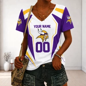 Limited Edition – Customized NFL Minnesota Vikings V-Neck Female Shirt