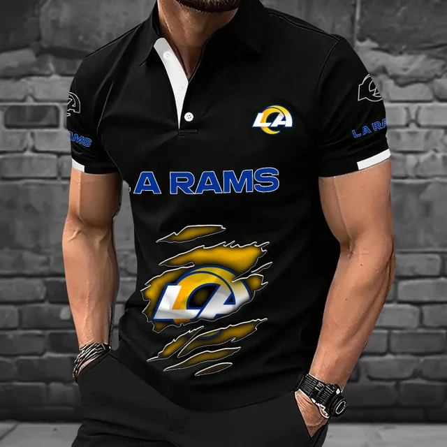 Limited Edition – Customized NFL Los Angeles Rams Polo Shirt - Image 2