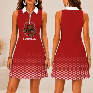 Limited Edition – Customized NCAA Cornell Big Red Women’s Zip Sleeveless Polo Dress