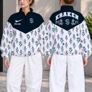 Limited Edition – Customized NHL Seattle Kraken V-Neck Zipper Sweatshirt Jacket