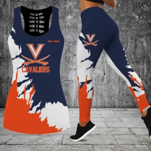 Limited Edition – Customized NCAA Virginia Cavaliers Hollow Tank Top & Leggings Set