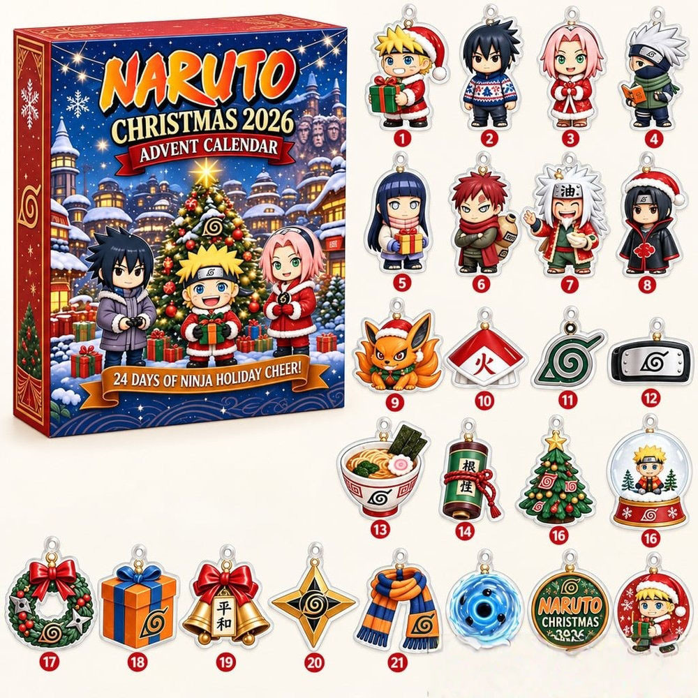 Naruto Christmas Advent Calendar 2026 24 Day Xmas Countdown Gift For Naruto Fans