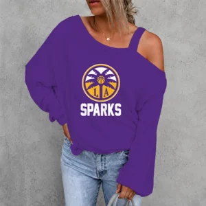 Limited Edition – Customized WNBA Los Angeles Sparks Women’s Off-Shoulder Long Sleeve Shirt