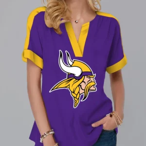Limited Edition – Customized NFL Minnesota Vikings V-Neck Female Shirt