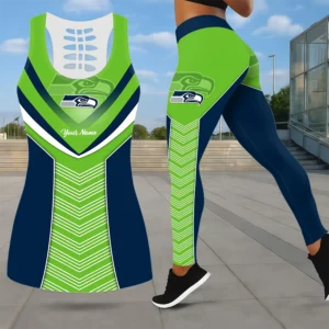 Limited Edition – Customized NFL Seattle Seahawks Leggings & Hollow Tank Top Set