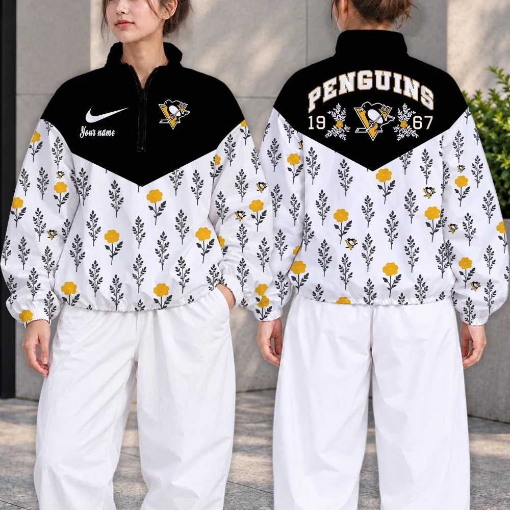 Limited Edition – Customized NHL Pittsburgh Penguins V-Neck Zipper Sweatshirt Jacket
