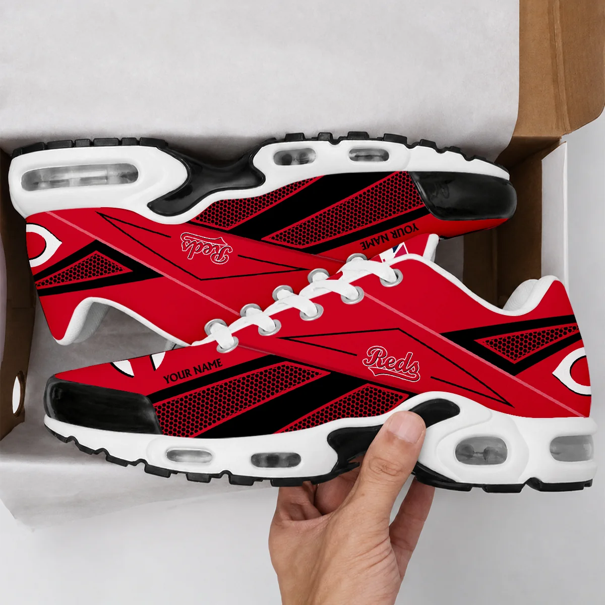 Limited Edition – Customized MLB Cincinnati Reds Air Max Plus Sneakers
