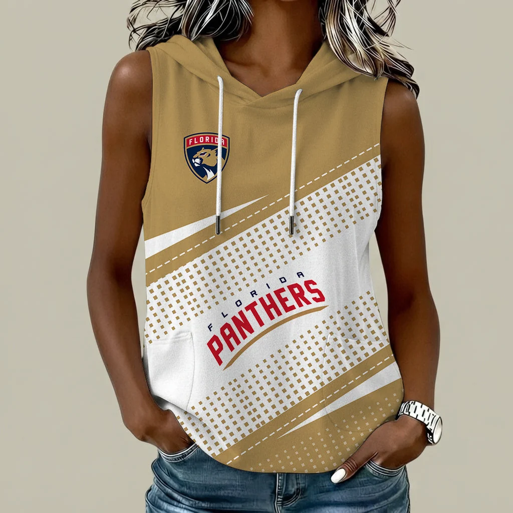Limited Edition – Customized NHL Florida Panthers Women’s Sleeveless Hooded Pocket Tank Top