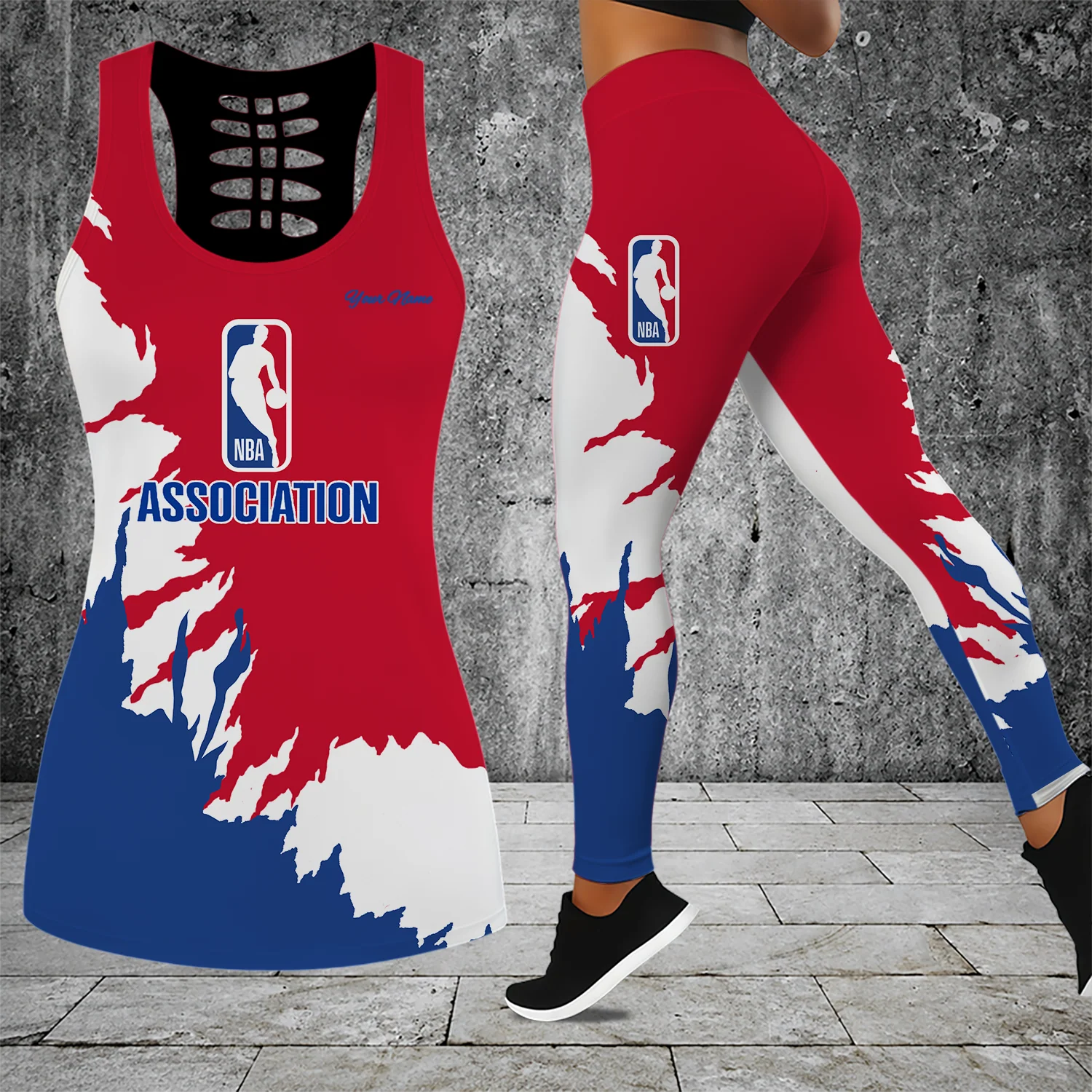 Limited Edition – Customized NBA National Basketball Association Hollow Tank Top & Leggings Set