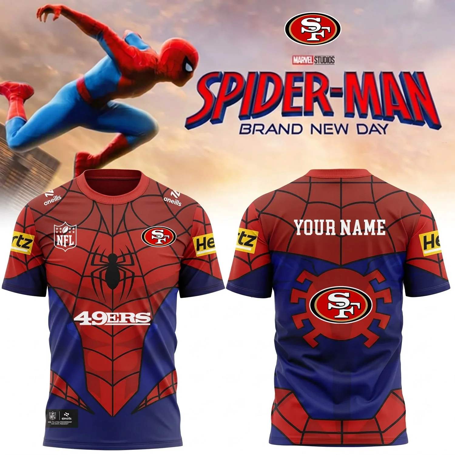 Limited Edition – Customized NFL San Francisco 49Ers x Spider Unisex T-Shirt
