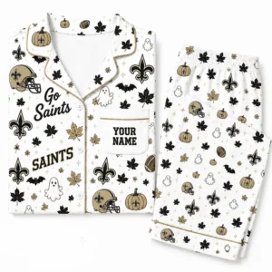 Limited Edition – Customized NFL New Orleans Saints Halloween Long Pajamas Set