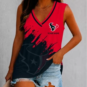 Limited Edition – Customized NFL Houston Texans Women’s V-Neck Tank Top