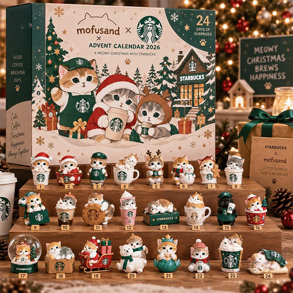 Mofusand x Starbucks Advent Calendar 2026 24 Day Christmas Countdown Box Gift For Mom