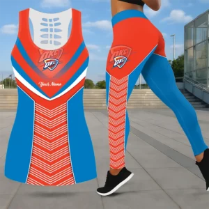 Limited Edition – Customized NBA Oklahoma City Thunder Leggings & Hollow Tank Top Set
