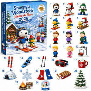 Snoopy And Woodstock Winter Ski Christmas Advent Calendar 2026 Christmas Merch Gifts