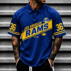 Limited Edition – Customized NFL Los Angeles Rams Polo Shirt
