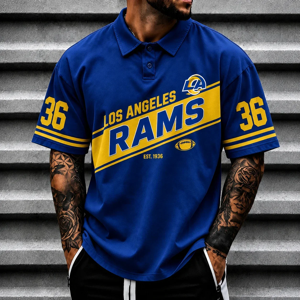 Limited Edition – Customized NFL Los Angeles Rams Polo Shirt