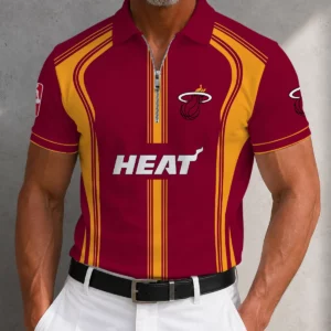 Limited Edition – Customized NBA Miami Heat Zip Polo Shirt