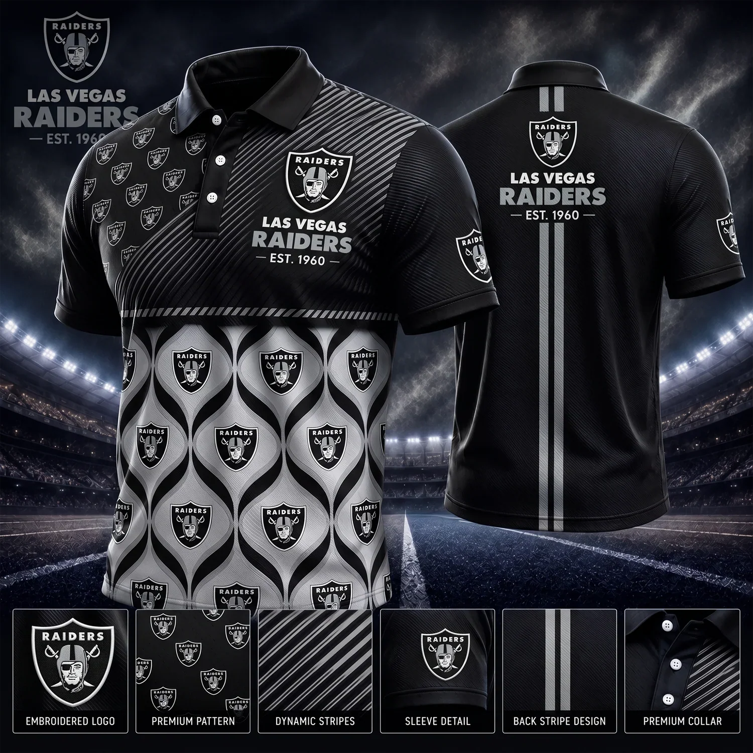 Limited Edition – Customized NFL Las Vegas Raiders Polo Shirt