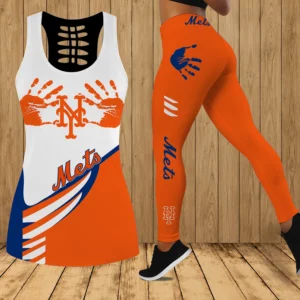 Limited Edition – Customized MLB New York Mets Hollow Tank Top & Leggings Set