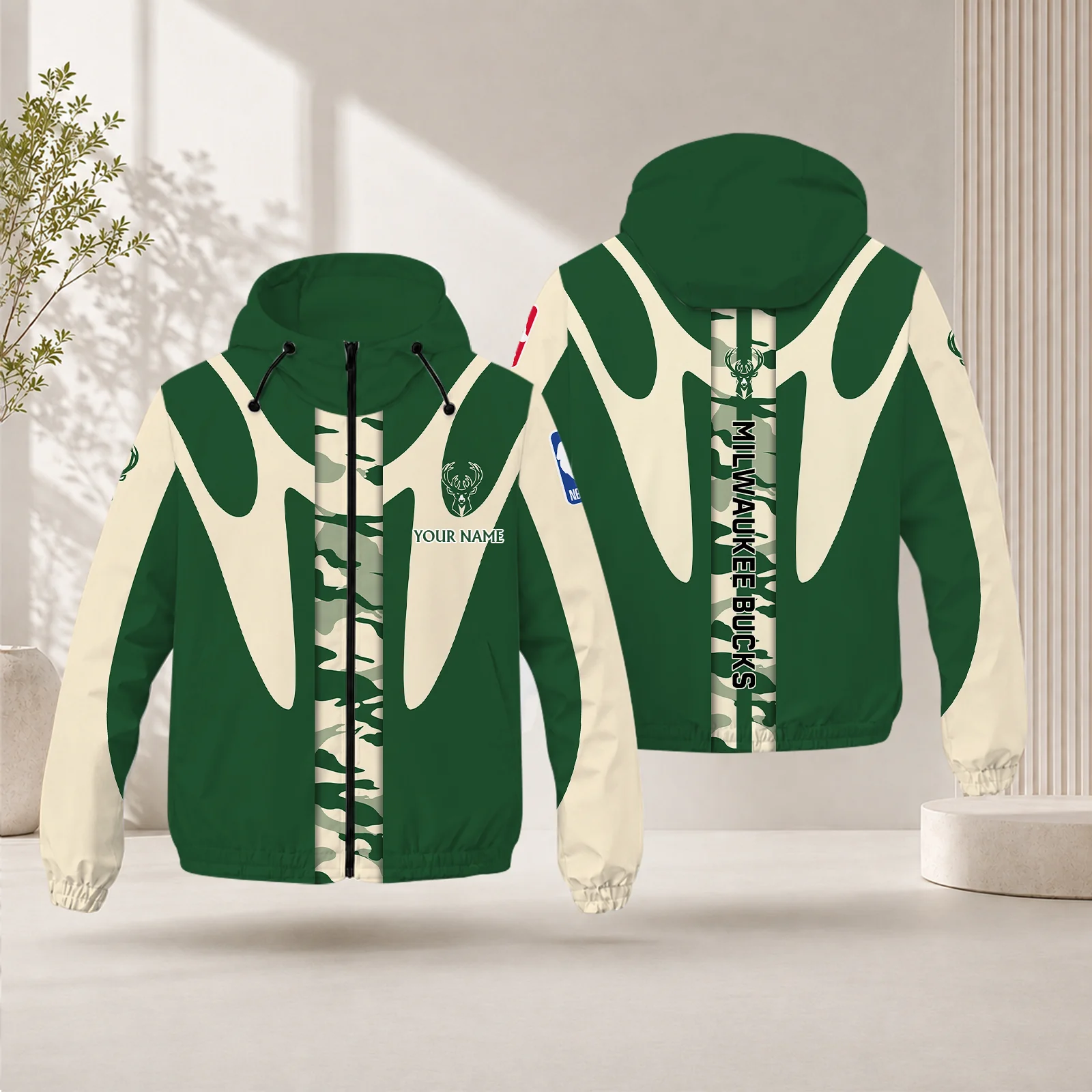 Limited Edition – Customized NBA Milwaukee Bucks Windbreaker Jacket