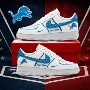 Limited Edition – Customized NFL Detroit Lions Af1 Shoes