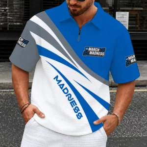 Limited Edition – Customized NCAA March Madness Quarter-Zip Polo Shirt