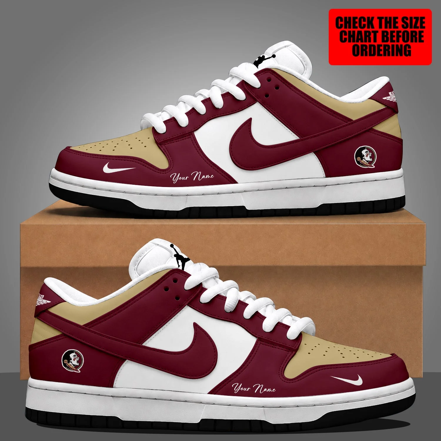 Limited Edition – Customized NCAA Florida State Seminoles Dunk Low Shoes