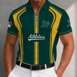 Limited Edition – Customized MLB Oakland Athletics Zip Polo Shirt