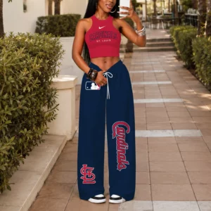 Limited Edition – Customized MLB St. Louis Cardinals Women’s Crop Top & Long Pants Set