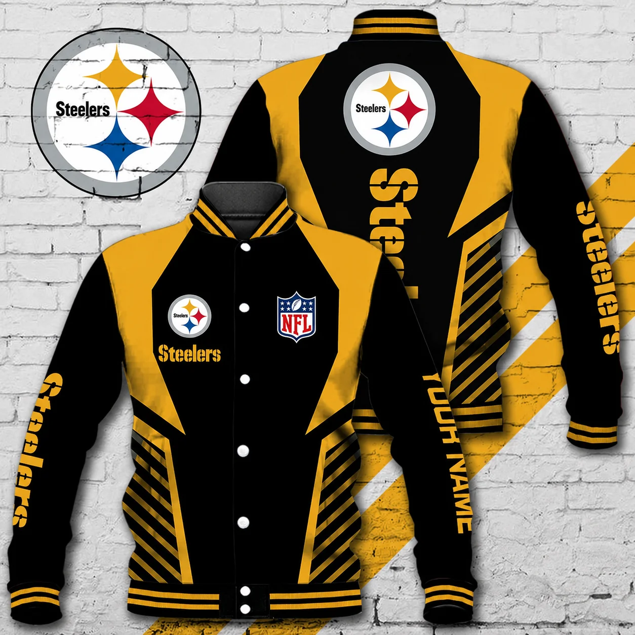Limited Edition – Customized NFL Pittsburgh Steelers Satin Varsity & Baseball Jacket