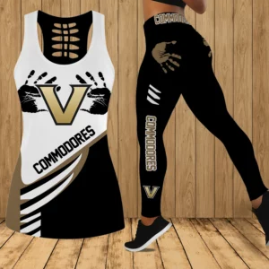 Limited Edition – Customized NCAA Vanderbilt Commodores Hollow Tank Top & Leggings Set