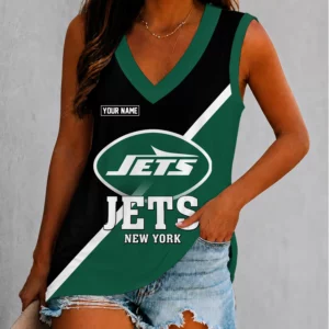 Limited Edition – Customized NFL New York Jets Women’s V-Neck Tank Top