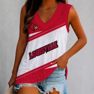Limited Edition – Customized NCAA Louisville Cardinals Women’s V-Neck Tank Top