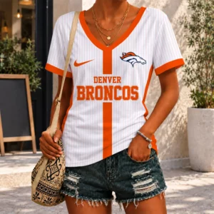 Limited Edition – Customized NFL Denver Broncos V-Neck Female Shirt