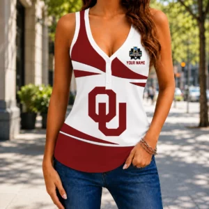 Limited Edition – Customized NCAA Oklahoma Sooners Women’s V-Neck Tank Top