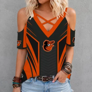 Limited Edition – Customized MLB Baltimore Orioles Criss Cross V-Neck Top