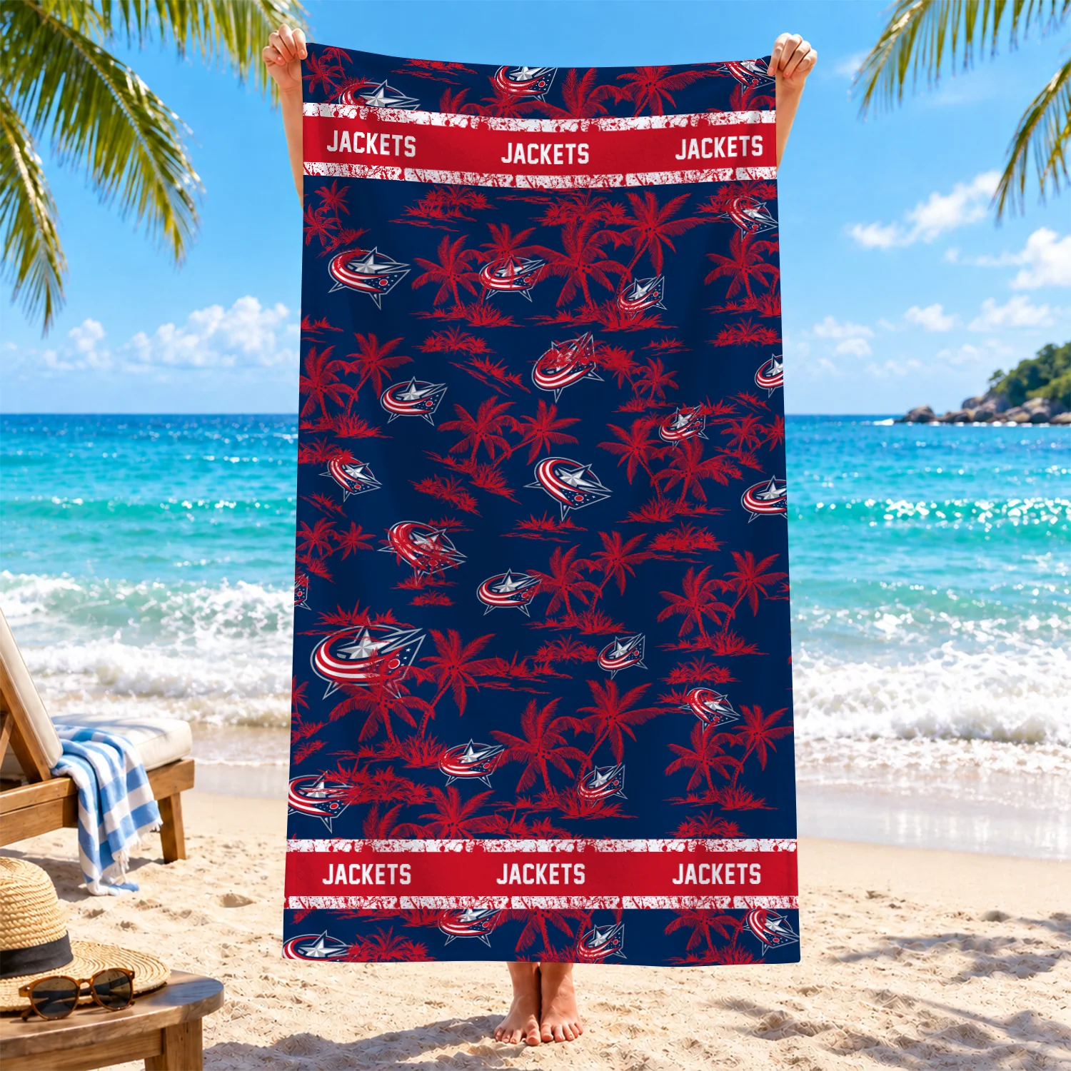Limited Edition – Customized NHL Columbus Blue Jackets Beach Towel