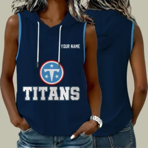 Limited Edition – Customized NFL Tennessee Titans Women’s Sleeveless Hooded Pocket Tank Top