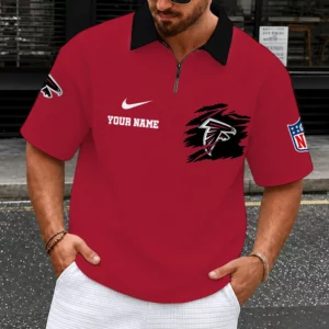 Limited Edition – Customized NFL Atlanta Falcons Quarter-Zip Polo Shirt
