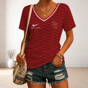 Limited Edition – Customized NCAA Oklahoma Sooners V-Neck Female Shirt