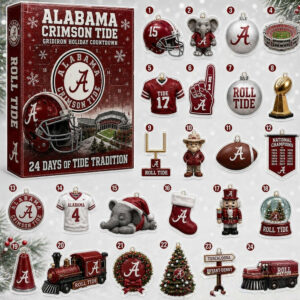 Alabama Crimson Tide NCAA Holiday Advent Calendar 24 Days Christmas Countdown Xmas Gift