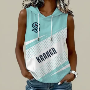 Limited Edition – Customized NHL Seattle Kraken Women’s Sleeveless Hooded Pocket Tank Top