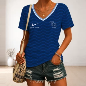 Limited Edition – Customized MLB Tampa Bay Rays V-Neck Female Shirt