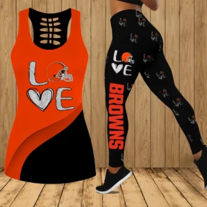 Limited Edition – Customized NFL Cleveland Browns Hollow Tank Top & Leggings Set