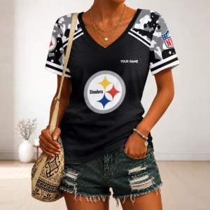 Limited Edition – Customized NFL Pittsburgh Steelers V-Neck Female Shirt