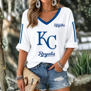 Limited Edition – Customized MLB Kansas City Royals Women’s Heart V-Neck Long Sleeve Shirt