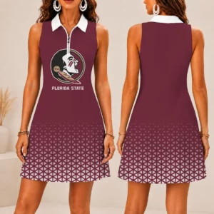 Limited Edition – New Customized NCAA Florida State Seminoles Women’s Zip Sleeveless Polo Dress