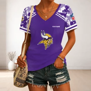 Limited Edition – Customized NFL Minnesota Vikings V-Neck Female Shirt